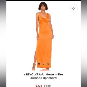 Revolve Amanda Uprichard orange backless Arial Gown maxi dress XS